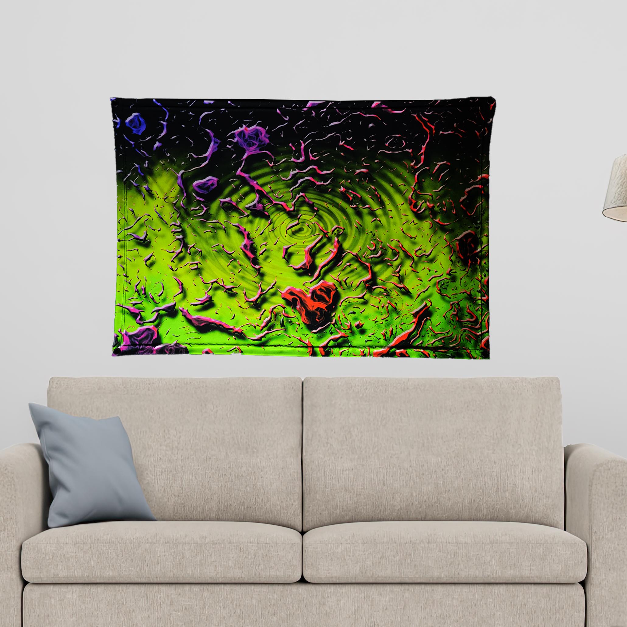 Ripple Effect (Blacklight Trippy Tapestry) Psychedelic UV Reactive Fluorescent Wall Hanging