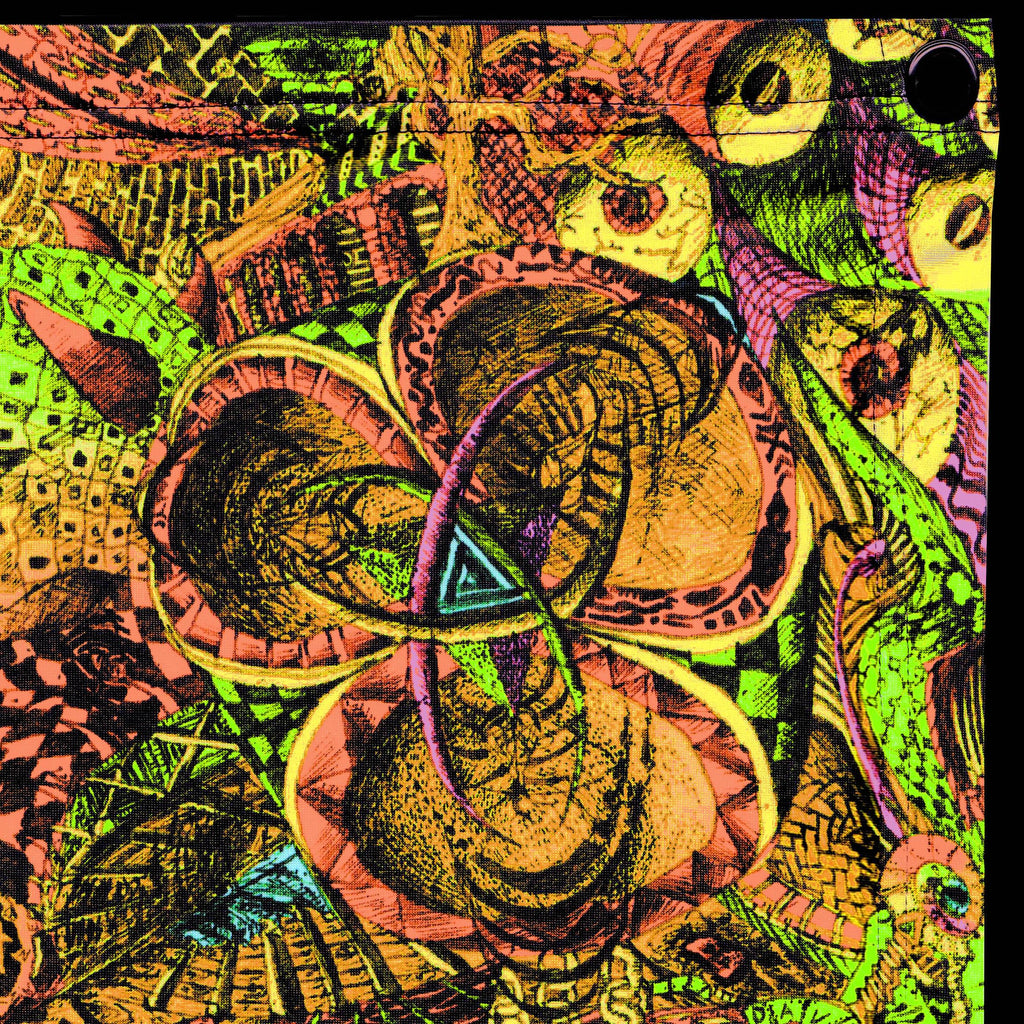Boardwalk (Blacklight Trippy Tapestry) Psychedelic UV Reactive Fluorescent Wall Hanging