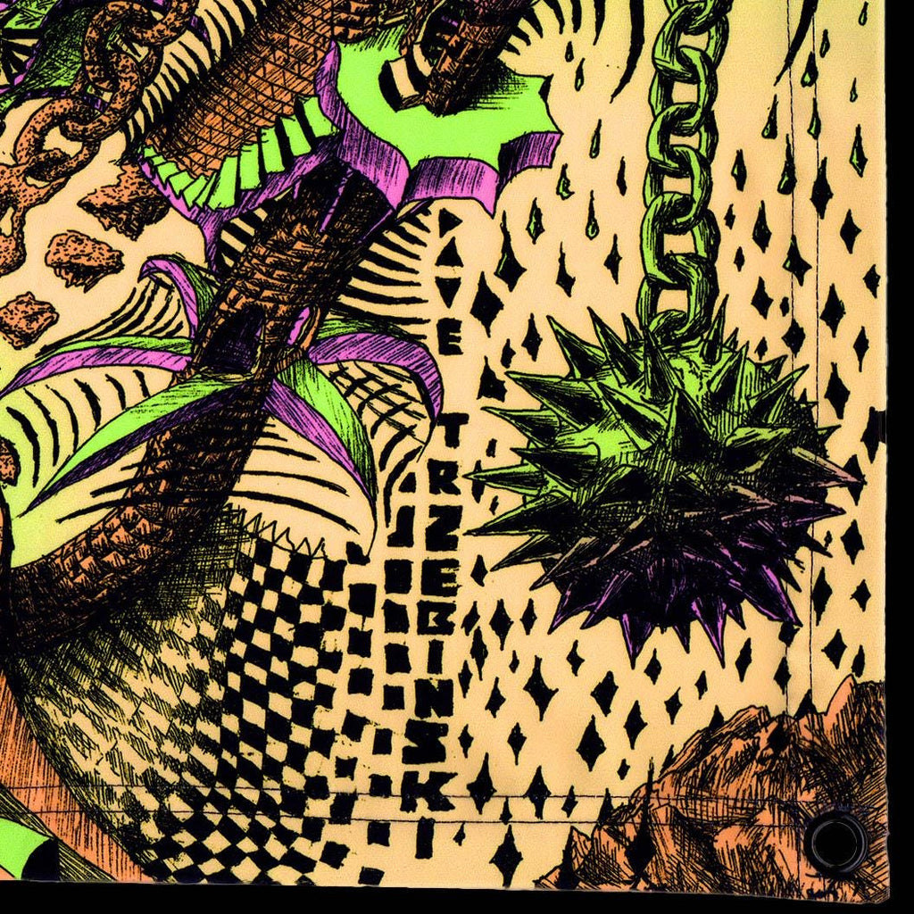 Ball And Chain (Blacklight Trippy Tapestry) Psychedelic UV Reactive Fluorescent Wall Hanging
