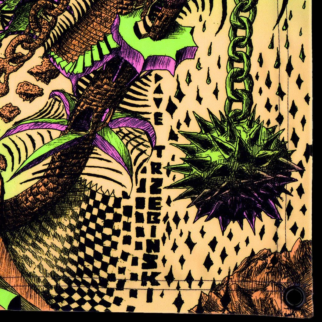Ball And Chain (Blacklight Trippy Tapestry) Psychedelic UV Reactive Fluorescent Wall Hanging