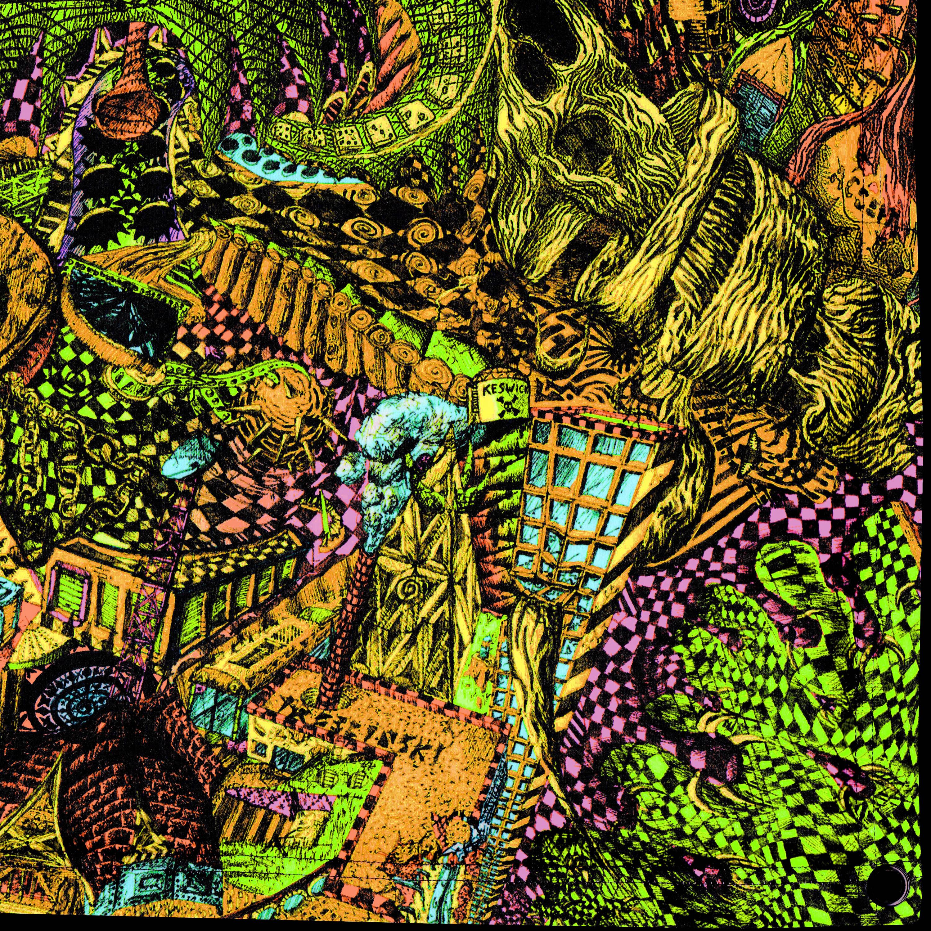 Boardwalk (Blacklight Trippy Tapestry) Psychedelic UV Reactive Fluorescent Wall Hanging