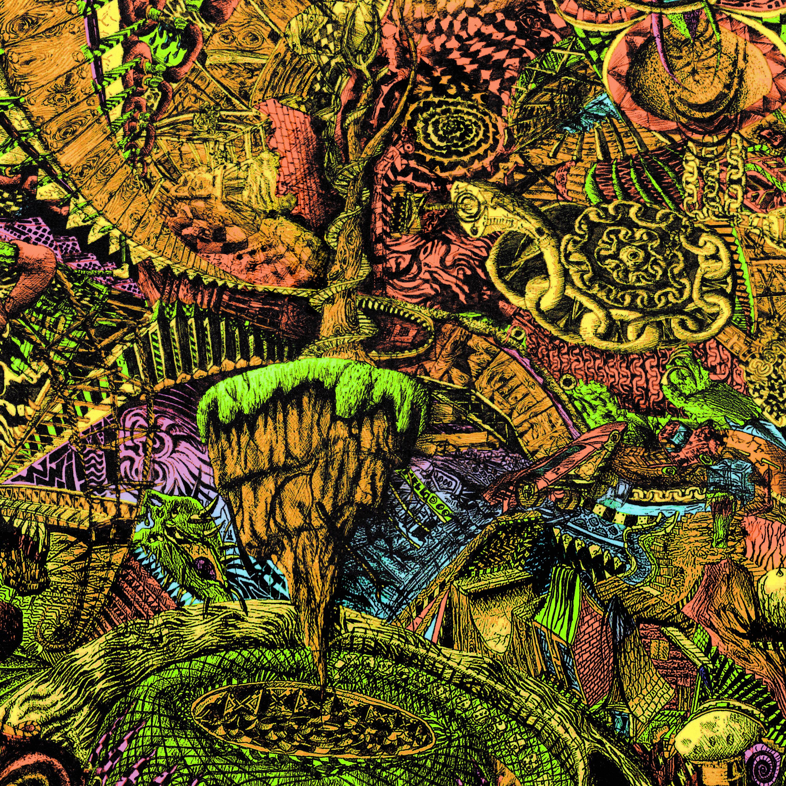 Boardwalk (Blacklight Trippy Tapestry) Psychedelic UV Reactive Fluorescent Wall Hanging